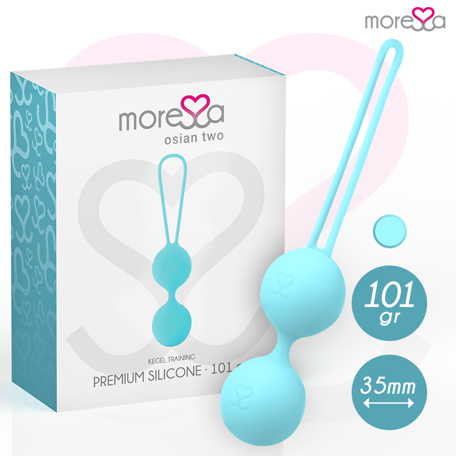 MORESSA - OSIAN TWO PELVIC FLOOR TRAINING 101g PREMIUM SILICONE TURQUOISE