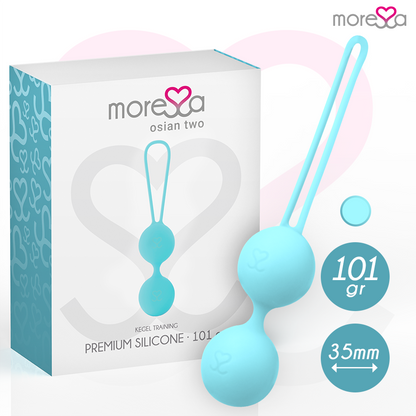 MORESSA - OSIAN TWO PELVIC FLOOR TRAINING 101g PREMIUM SILICONE TURQUOISE