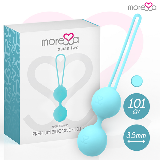 MORESSA - OSIAN TWO ENTRENAMIENTO SUELO PELVICO 101gr PREMIUM SILICONA TURQUESA
