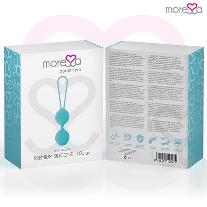 MORESSA - OSIAN TWO PELVIC FLOOR TRAINING 101g PREMIUM SILICONE TURQUOISE