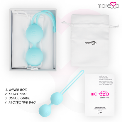 MORESSA - OSIAN TWO PELVIC FLOOR TRAINING 101g PREMIUM SILICONE TURQUOISE
