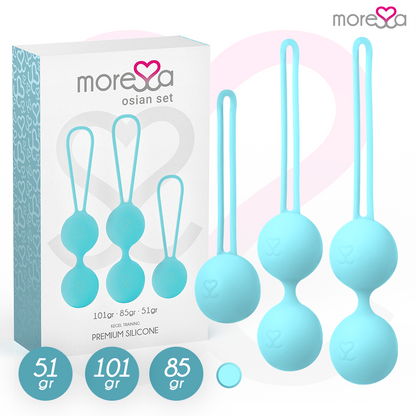 MORESSA - OSIAN SET Osian One; 51 Gr / Osian Two; 101 Gr / Osian Three 85 gr PREMIUM TURQUOISE SILICONE