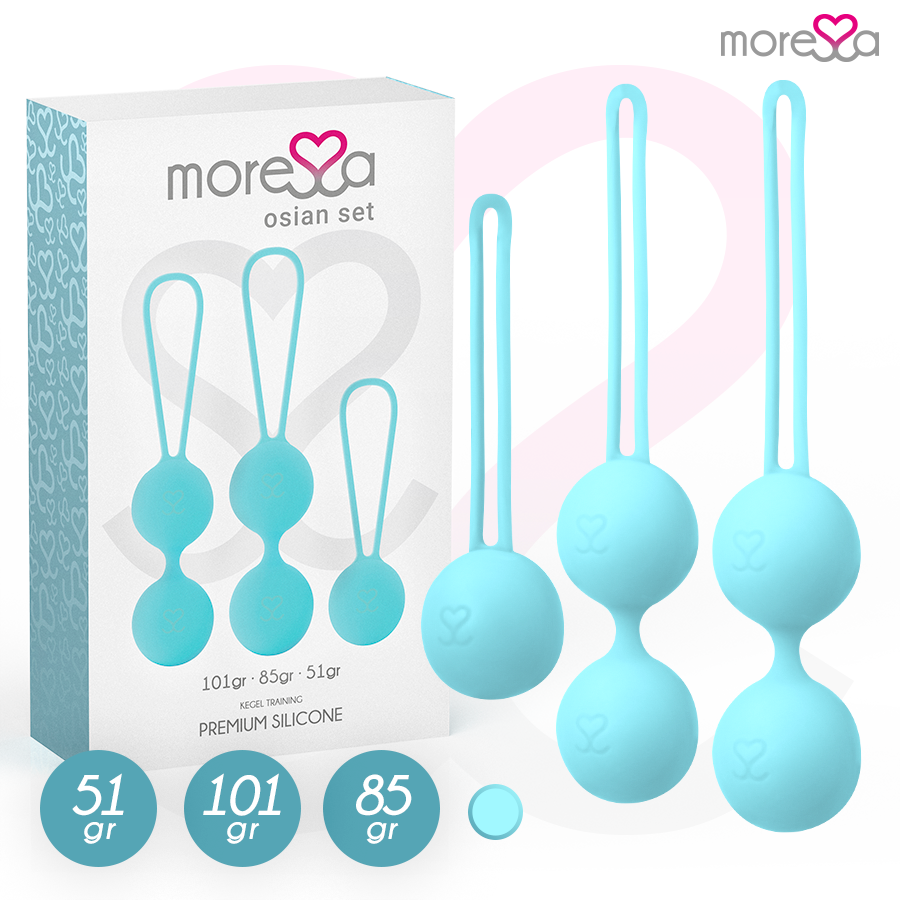 MORESSA - OSIAN SET Osian One; 51 Gr / Osian Two; 101 Gr / Osian Three 85 gr PREMIUM SILICONA TURQUESA