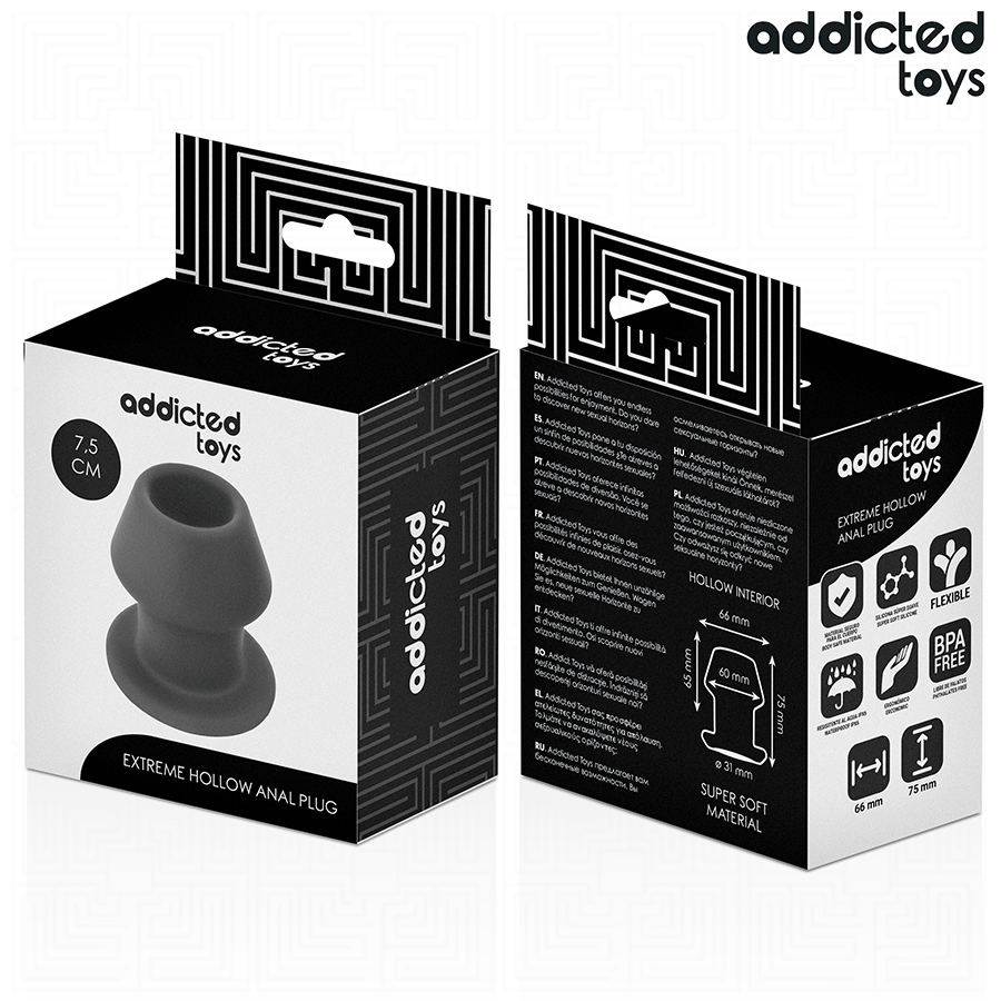 ADDICTED TOYS - EXTREME SILICONE HOLLOW ANAL PLUG SIZE S 7.5 CM