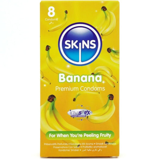 SKINS - PREMIUM BANANA FLAVOR CONDOMS PACK OF 8