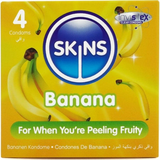 SKINS - PREMIUM BANANA FLAVOR CONDOMS PACK OF 4
