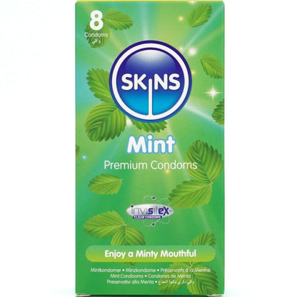 SKINS - PRESERVATIVOS PREMIUM AROMATIZADOS A MENTA PACK 8