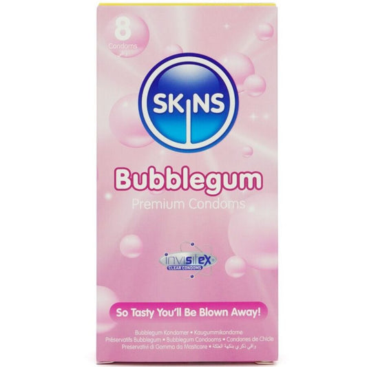 SKINS - PREMIUM BUBBLEGUM FLAVOR CONDOMS PACK OF 8