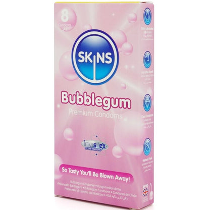 SKINS - PRESERVATIVOS PREMIUM SABOR CHICLE PACK 8