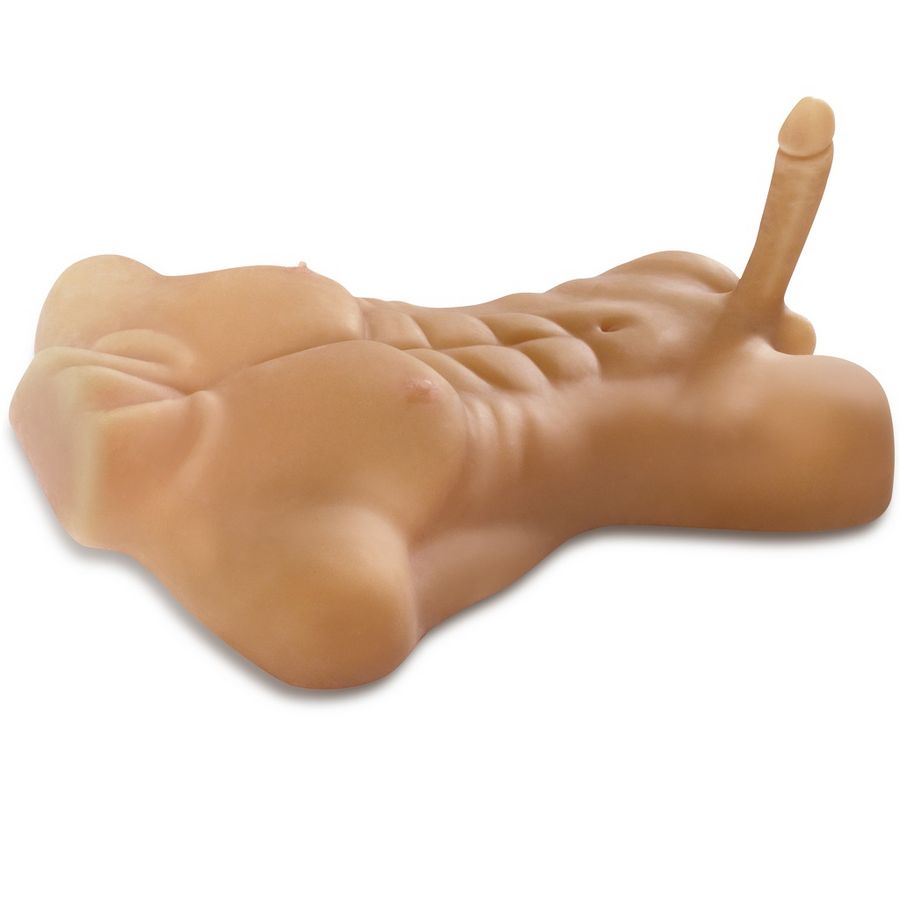 TORSO MASCULINO REALISTA XXL CON PENE DE 20 CM Y TACTO REAL FANTAFLESH