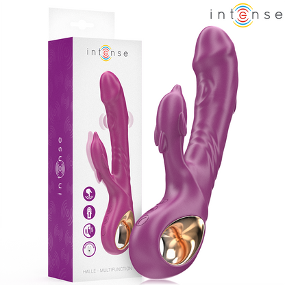 INTENSE - HALLE MULTIFUNCTION VIBRATOR WITH STIMULATING TONGUE IN THE SHAPE OF A PURPLE DOLPHIN