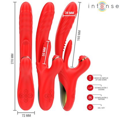 INTENSE - ROSALIA 3-IN-1 MULTIFUNCTION VIBRATOR RED