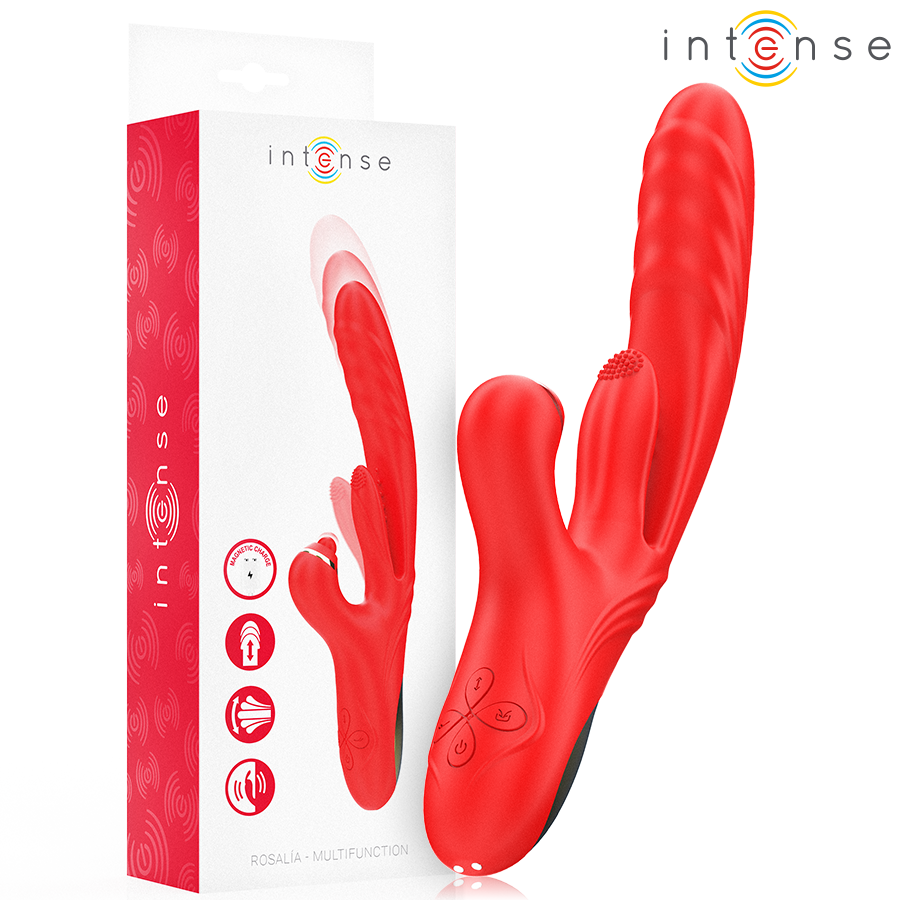 INTENSE - ROSALIA 3-IN-1 MULTIFUNCTION VIBRATOR RED
