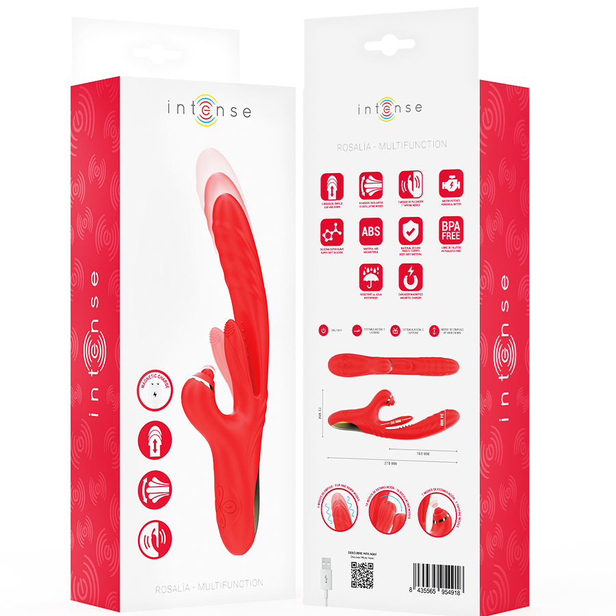INTENSE - ROSALIA 3-IN-1 MULTIFUNCTION VIBRATOR RED