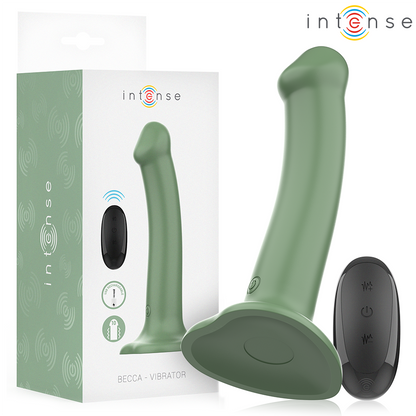 INTENSE - BECCA SUCTION CUP VIBRATOR 10 VIBRATIONS GREEN REMOTE CONTROL