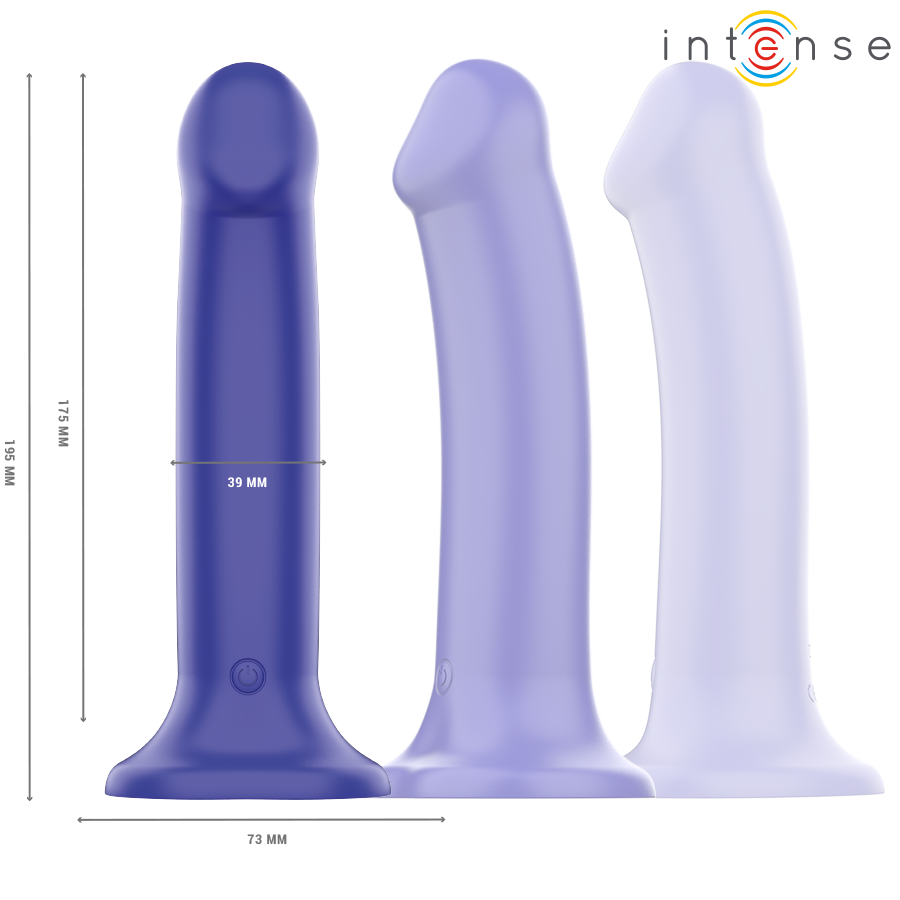 INTENSE - VICTORIA SUCTION CUP VIBRATOR 10 VIBRATIONS DARK BLUE REMOTE CONTROL