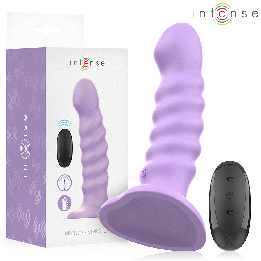 INTENSE - BRENDA VIBRADOR TALLA M DISEÑO EN ESPIRAL 10 VIBRACIONES MORADO CONTROL REMOTO