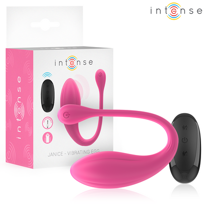 INTENSE - JANICE HUEVO VIBRADOR U DOBLE ESTIMULACIÓN 10 VIBRACIONES ROSA CONTROL REMOTO