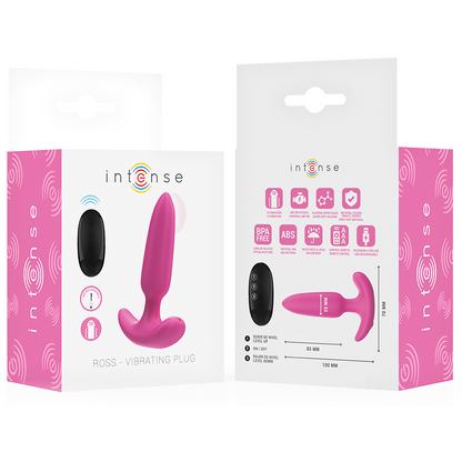 INTENSE - ROSS PLUG ANAL 10 VIBRATIONS PINK REMOTE CONTROL