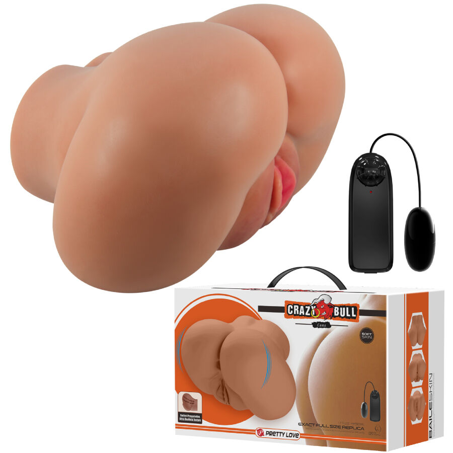 CRAZY BULL - LUNA TRASERO VIBRADOR CON VAGINA Y ANO REALÍSTICO CONTROL REMOTO