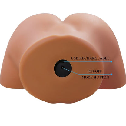 CRAZY BULL - ILANA TRASERO FEMENINO REALISTA VIBRADOR & SUCCIONADOR CON SONIDO 6.8 KG