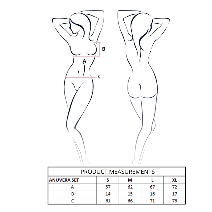 PASSION - ANUVERA SET SUJETADOR + TANGA BLANCO S/M