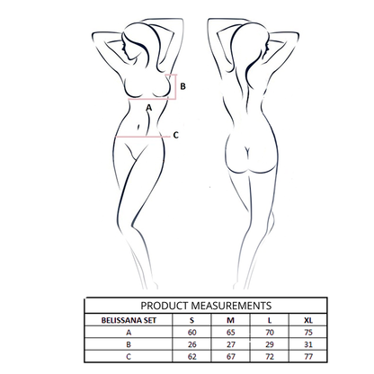 PASSION - BELISSANA SET SUJETADOR + TANGA BURDEOS L/XL