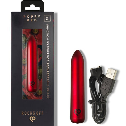 ROCKS-OFF - RECHARGEABLE RED VIBRATING BULLET
