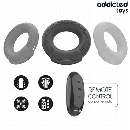 ADDICTED TOYS - ANILLO PENE VIBRADOR EFECTO CALOR CONTROL REMOTO