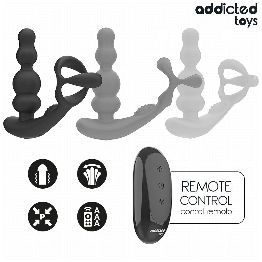 ADDICTED TOYS - MASAJEADOR PROSTÁTICO ROTATORIO CONTROL REMOTO