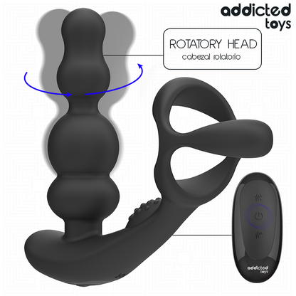 ADDICTED TOYS - MASAJEADOR PROSTÁTICO ROTATORIO CONTROL REMOTO