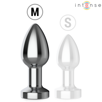 INTENSE - PLUG ANAL TALLA M DE METAL VIBRADOR CON LUCES LED MULTICOLOR Y CONTROL REMOTO