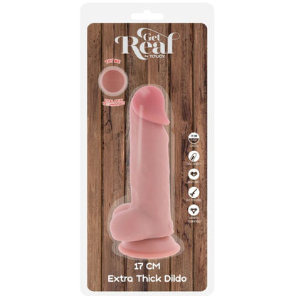 GET REAL - PENE REALÍSTICO DELUXE CON TESTÍCULOS EXTRA GRUESO 17 CM