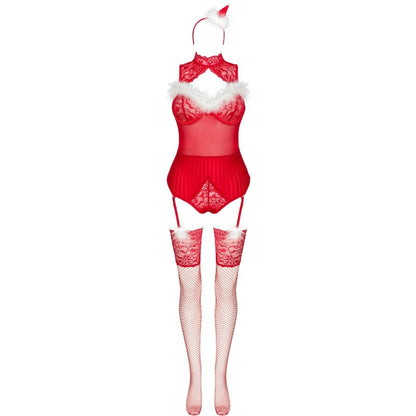 LIVCO CORSETTI FASHION - LIMPID SNOWFLAKES LC 90604 BODY + MEDIAS + DIADEMA NAVIDEÑA S/M