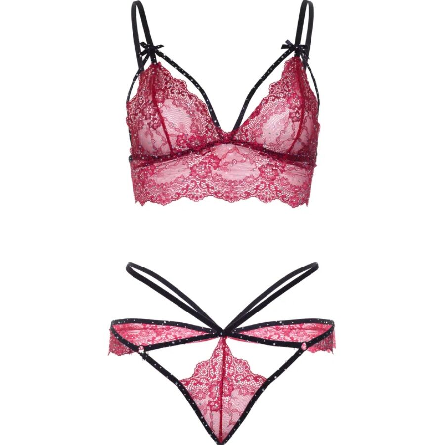LEG AVENUE - 81623 SET SUJETADOR + TANGA BURDEOS