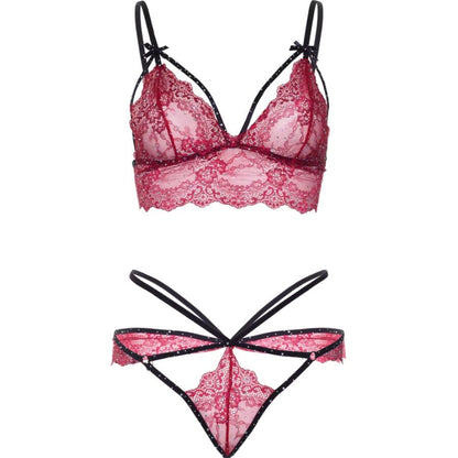 LEG AVENUE - 81623 SET SUJETADOR + TANGA BURDEOS