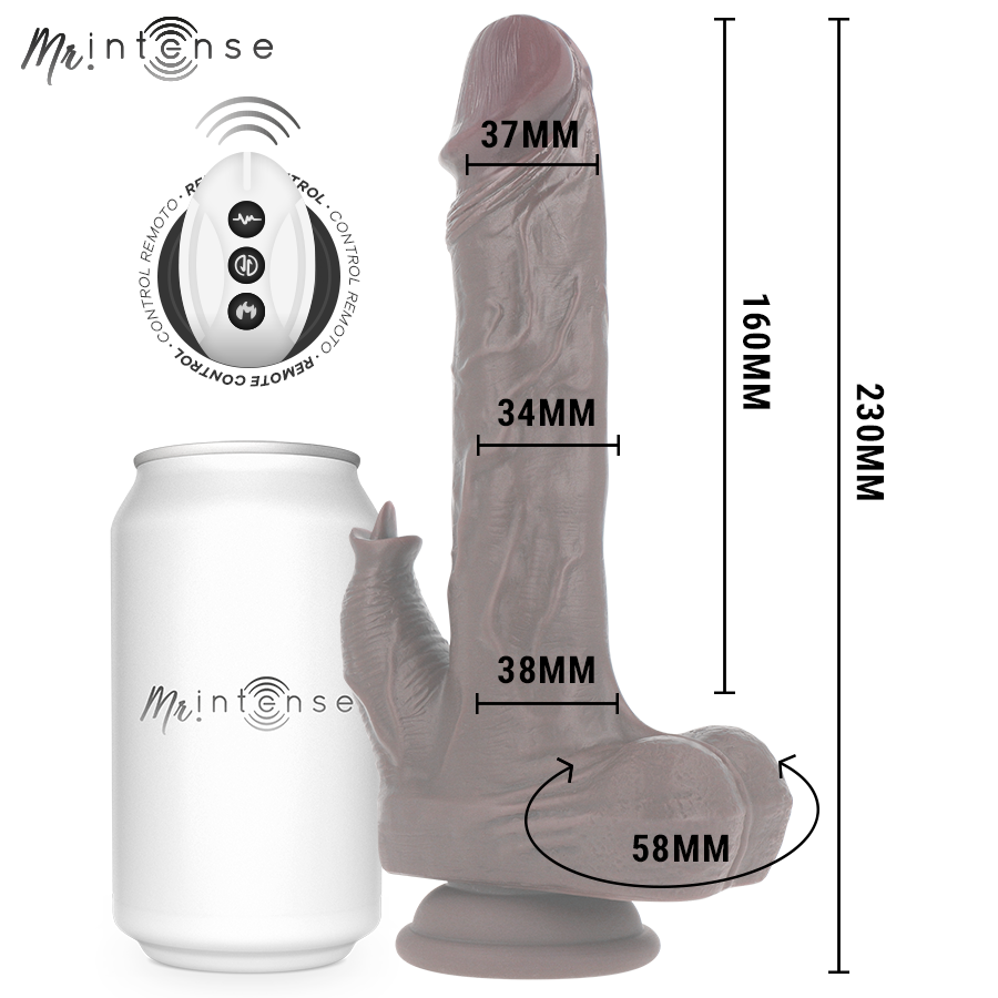 MR INTENSE - MORGAN REALÍSTICO MULTIFUNCIÓN CON VIBRACIÓN Y UP AND DOWN CONTROL REMOTO 23 CM -O- 3.5 CM