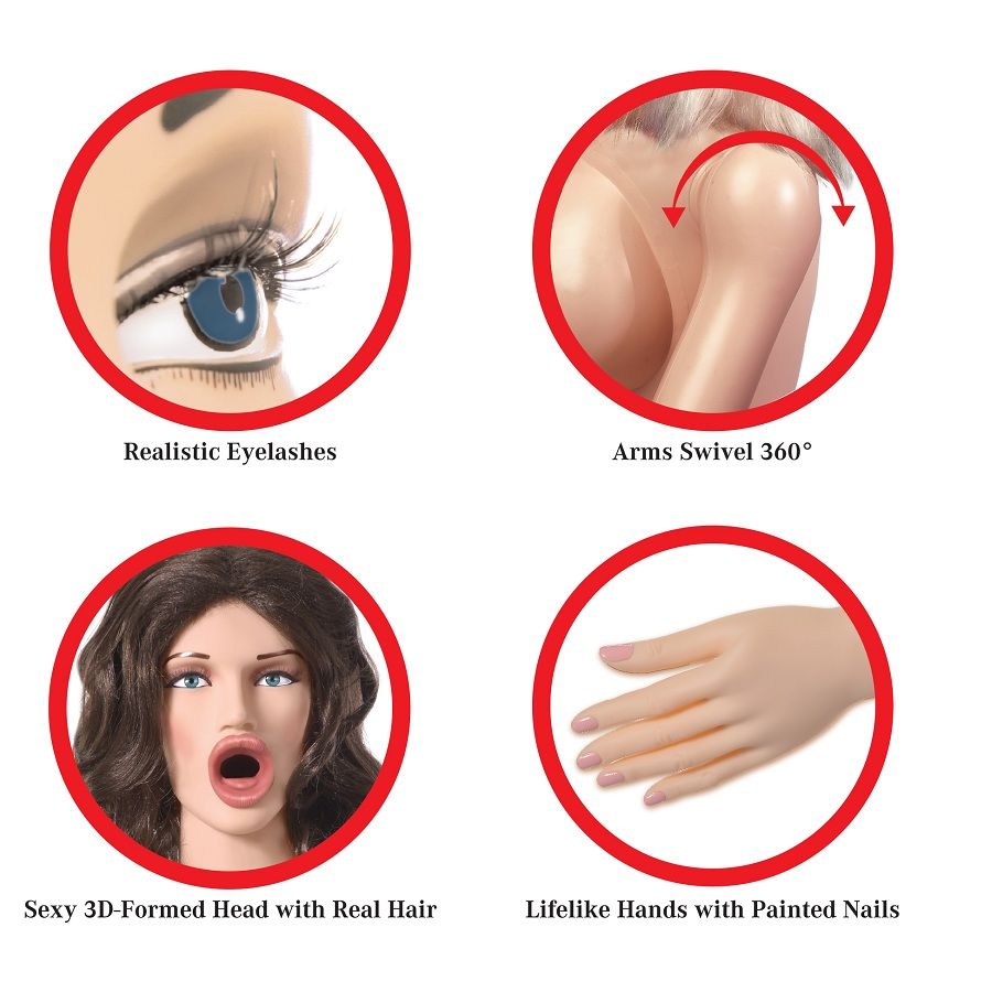 MUÑECA HINCHABLE REALISTA TAMAÑO NATURAL CON VAGINA Y ANO + BOMBA DE INFLADO