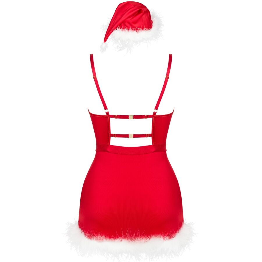 LIVCO CORSETTI FASHION - AGETHE LC 90607 CAMISA + TANGA + GORRO NAVIDEÑO L/XL