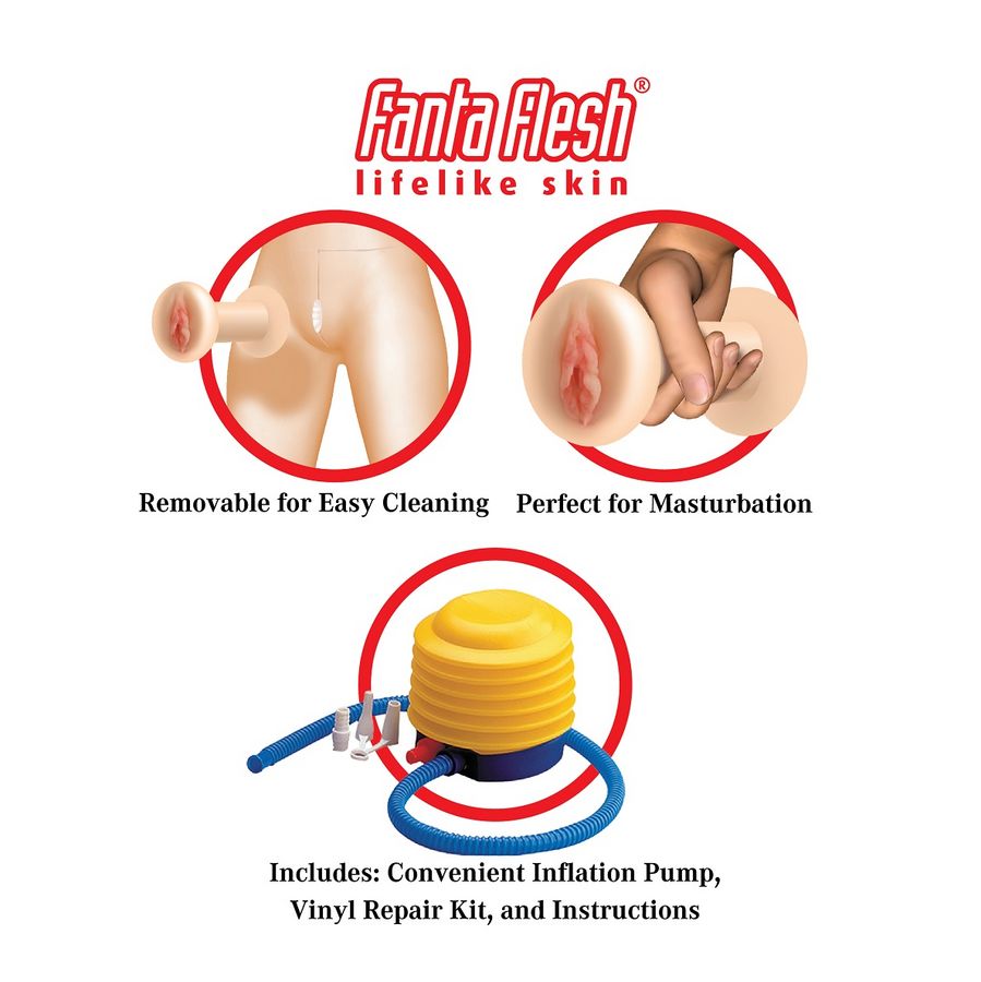 MUÑECA HINCHABLE REALISTA TAMAÑO NATURAL CON VAGINA Y ANO + BOMBA DE INFLADO