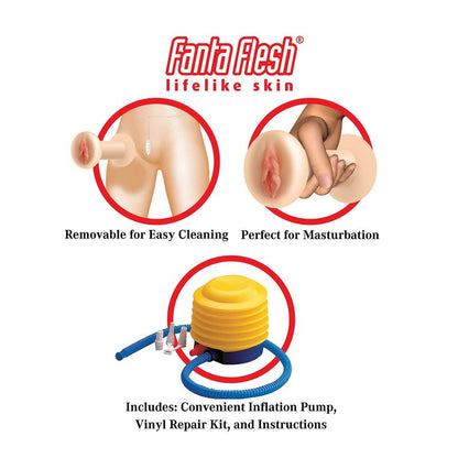 MUÑECA HINCHABLE REALISTA TAMAÑO NATURAL CON VAGINA Y ANO + BOMBA DE INFLADO