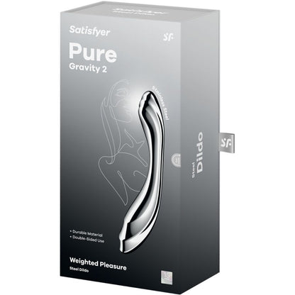 SATISFYER - PURE GRAVITY 2 DILDO ACERO INOXIDABLE DOBLE USO