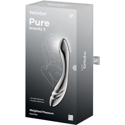 SATISFYER - PURE GRAVITY 3 DILDO AÇO INOXIDÁVEL DUPLO USO