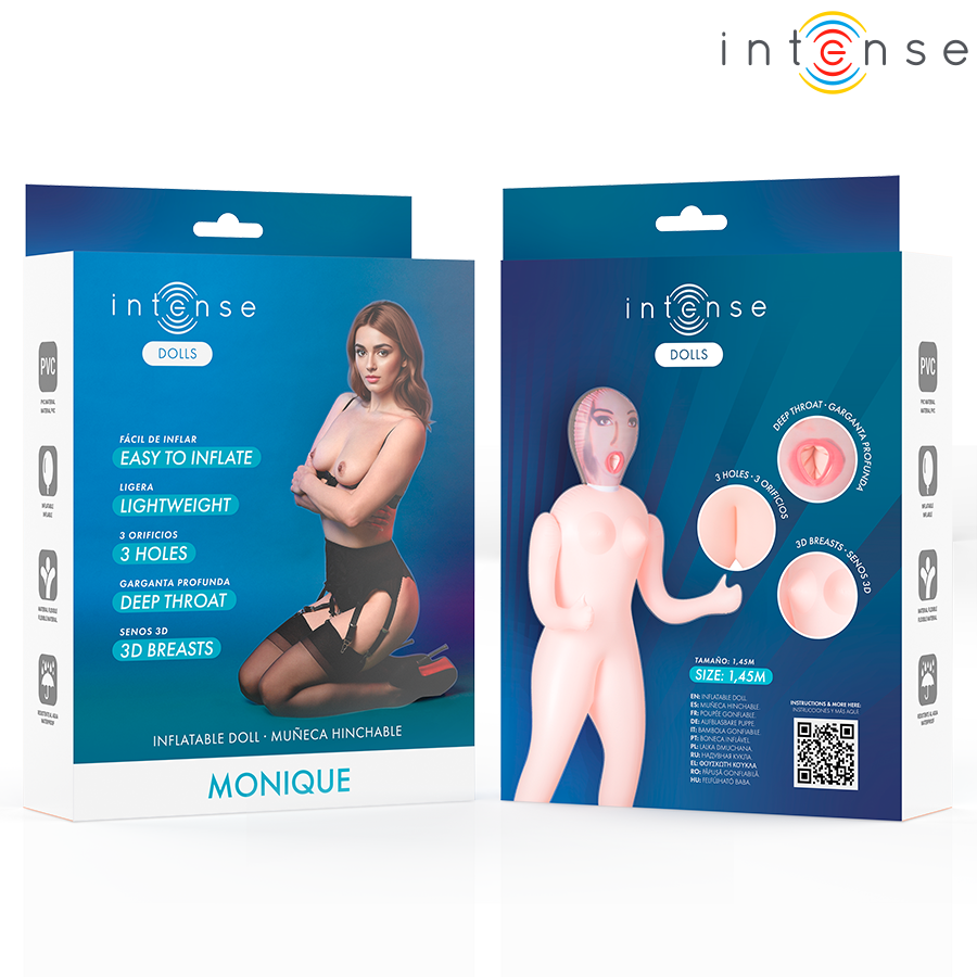 INTENSE DOLLS - MONIQUE MUÑECA HINCHABLE CON TRES ORIFICIOS