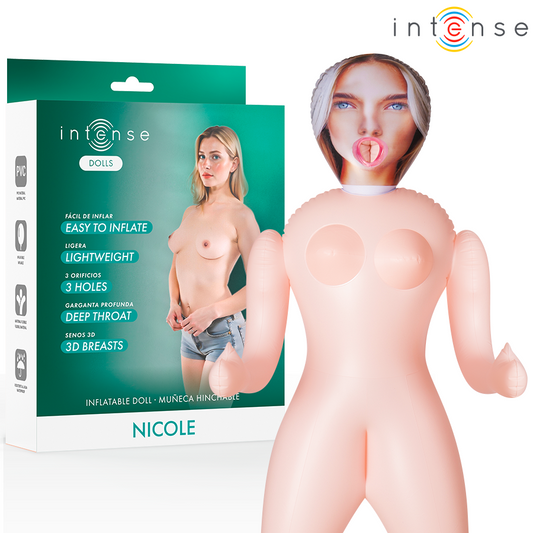 INTENSE DOLLS - NICOLE MUÑECA HINCHABLE CON TRES ORIFICIOS