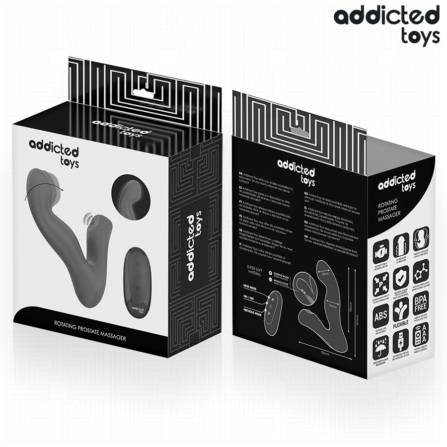 ADDICTED TOYS - MASAJEADOR PROSTÁTICO OSCILANTE CON MODO PULSACIONES CONTROL REMOTO