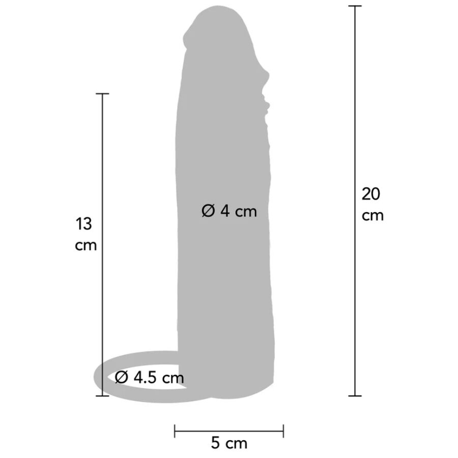 GET REAL - FUNDA HYDRATED SKIN DE SILICONA PARA PENE CARAMELO 20 CM
