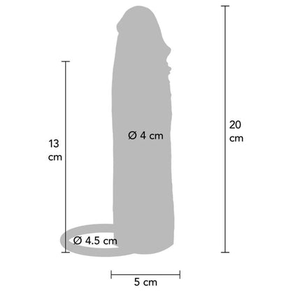 GET REAL - FUNDA HYDRATED SKIN DE SILICONA CON VIBRACIÓN PARA PENE CARAMELO 20 CM