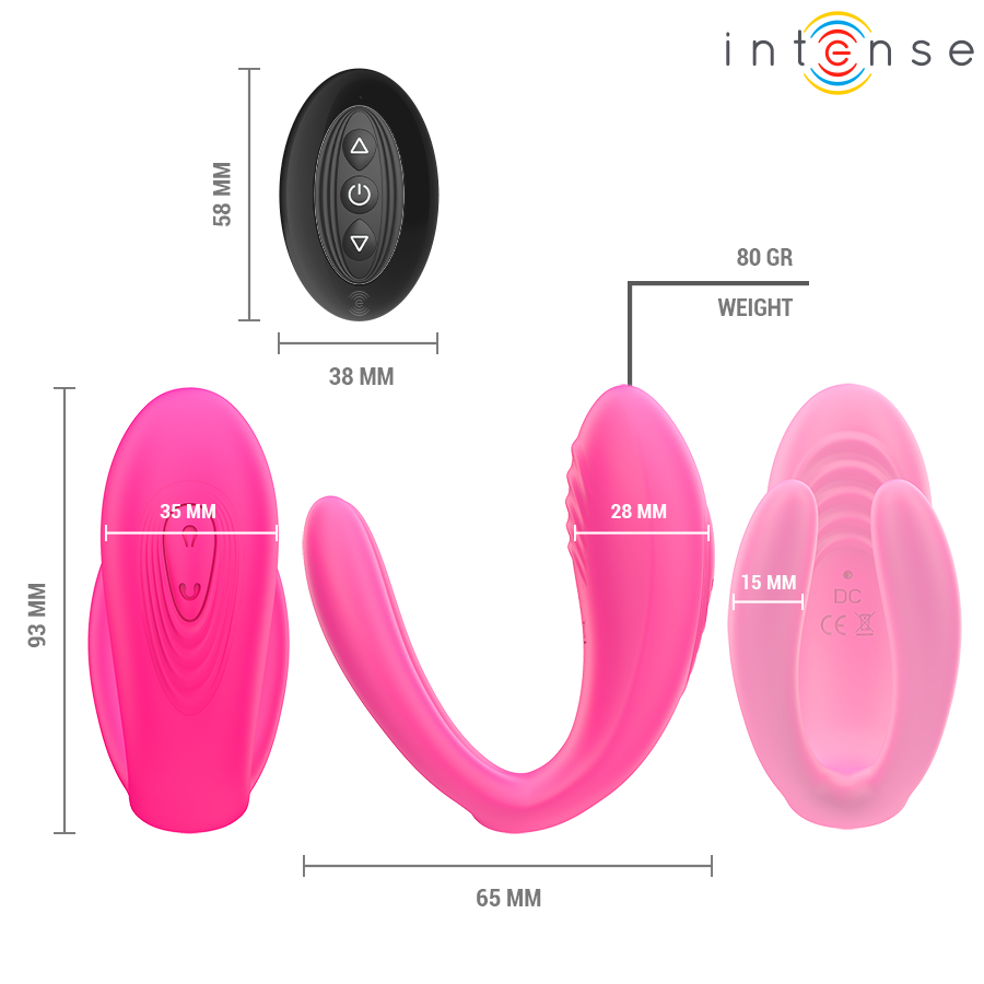 INTENSE - JULIA VIBRADOR E ESTIMULADOR CLITORIANO CONTROLO REMOTO