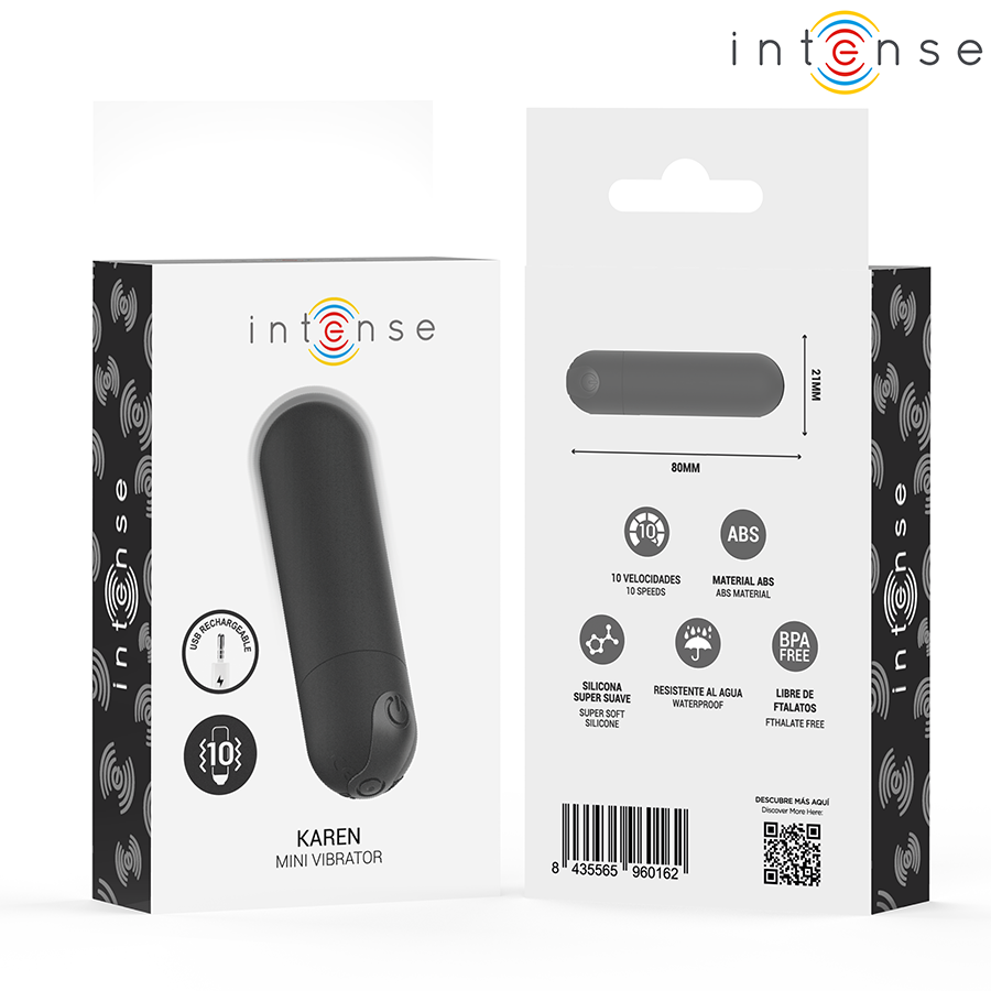 INTENSE - KAREN MINI BALA VIBRADORA 10 MODOS RECARGABLE